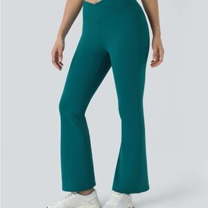 Halara Teal DayStretch High Waisted Crossover Flare Yoga Leggings